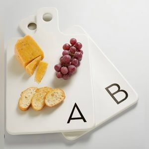 Pottery Barn - Mason Alphabet Ceramic Cheese & Charcuterie “E” Board NIB